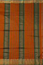 Orange Maheshwari Silk Cotton Saree 10075245