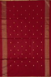 Red Maheshwari Silk Cotton Saree 10075258