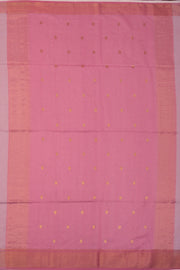 Pink Maheshwari Silk Cotton Saree 10075267
