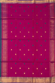 Blue Maheshwari Silk Cotton Saree 10075273