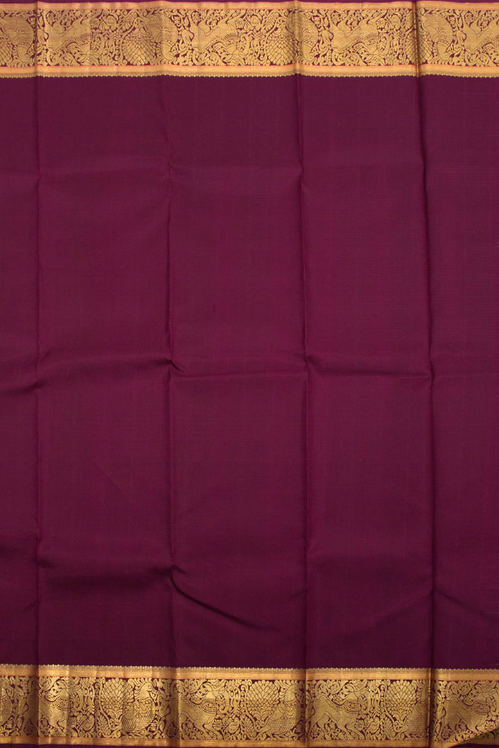 Pink and Grey Pure Zari Jacquard Korvai Kanjivaram Silk Saree 10062466