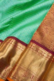 Green Handloom Bridal Korvai Kanjivaram Silk Saree 10069184 - Avishya