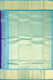 Blue Pure Silk Silver Zari Kanjivaram Saree 10074761