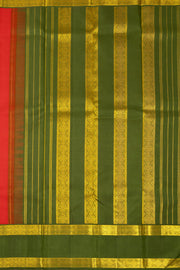Red Kanjivaram Pure Silk Saree with Contrast Pallu 10074785