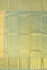 Beige Kanjivaram Pure Silk Saree with Contrast Pallu 10074786