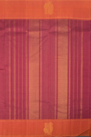 Burgundy Kanjivaram Silk Saree with Checks Design 10075638