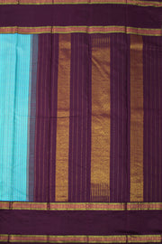 Vivid Cyan Korvai Kanjivaram Silk Saree 10075642
