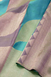 Green Ettukol Kanjivaram Pure Silk Saree 10076128