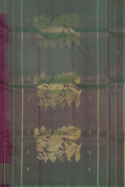 Marron Kanjivaram Pure Silk Saree with Contrast Pallu 10074825