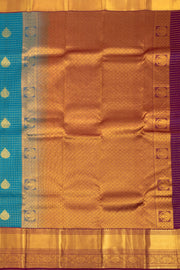 Blue Kanjivaram Pure Silk Saree with Contrast Pallu 10074829