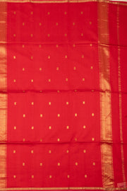 Red Maheshwari Silk Cotton Saree 10073128