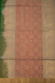 Green Handloom Kanjivaram Soft Silk Saree 10076153