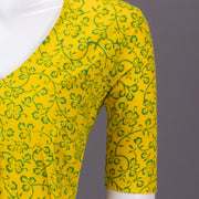 Yellow Kutchi Hand Block Printed Cotton Blouse 10073266