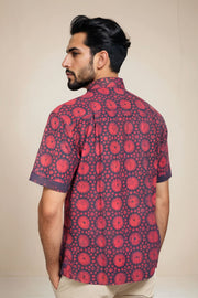 Violet Indigo Men's Half Sleeve Crop Shirt 10074616