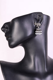 Oxidised Jhumka Earring With Elephant Motif 10071274