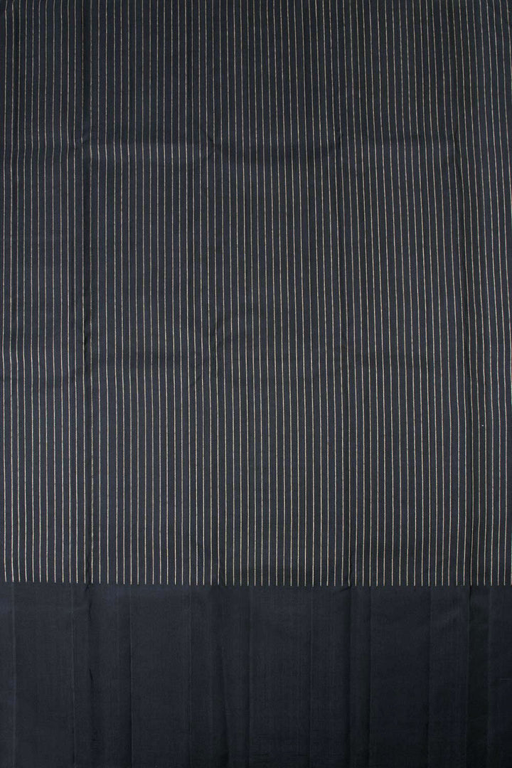 Black Pure Zari Kanjivaram Silk Saree 10063130