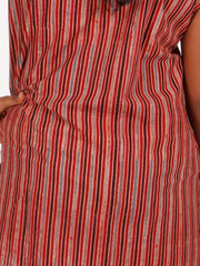 Red Ajrakh Printed Women Sleevless Shirt 10077186