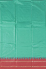 Teal Green Kanjivaram Vegan Silk Saree with Temple Border 10077927