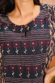 Blue Hand Block Printed Cotton Dress 10062668