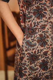 Brown Hand Block Printed Cotton Kurta 10062706