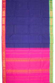 Navy Blue Kanjivaram silk saree with Double Side Pallu 10077919
