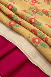 Rani Pink Chanderi Silk Cotton 2 Piece Salwar Suit Material 10077390