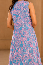 Blossom Pink Hand Block Printed Cotton Dress 10077629