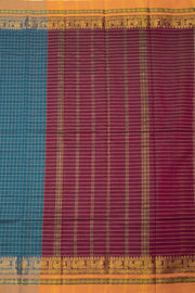 Blue Thousand Buttas Chettinad Cotton Saree 10075971