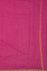 Magenta Pink Solid Style Kota Cotton Saree with Contrast Blouse 10074190