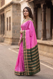 Pink Semi Mysore Crepe Silk Saree 10077797 