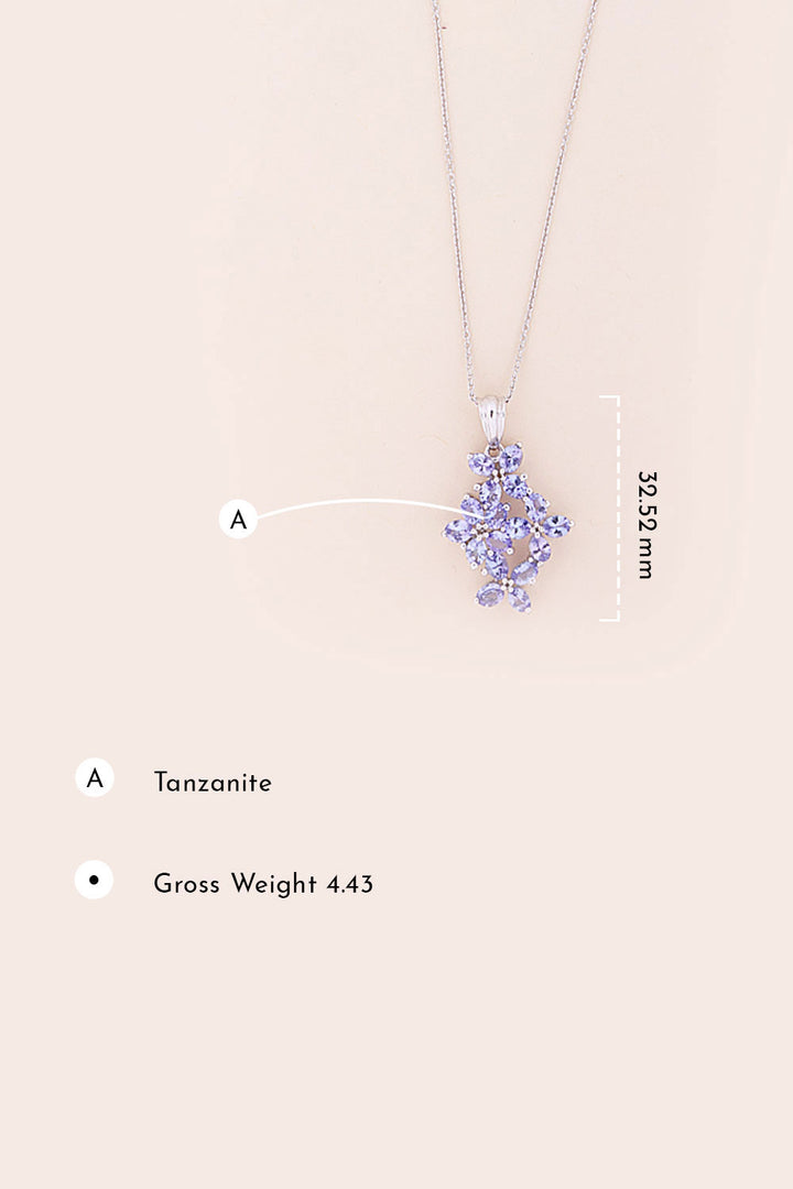 Tanzanite Sterling Silver Necklace Pendant Chain 10067177
