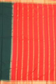 Dark Green Mysore Semi Crepe Silk Saree 10077210