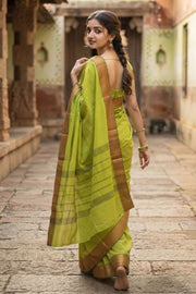 Green Handloom Chettinad Cotton Saree 10077342