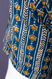 Ajrakh Cotton Men's Short Kurta With Slim-Fit Design & Front Pocket 10076892