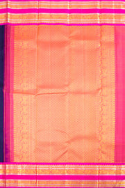 Navy Blue Pure Zari Korvai Kanjivaram Silk Saree 10062493