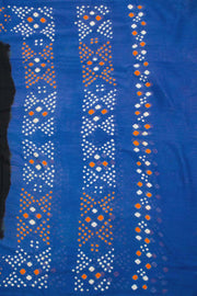 Black Handcrafted Bandhani Mulmul Cotton Saree 10062525