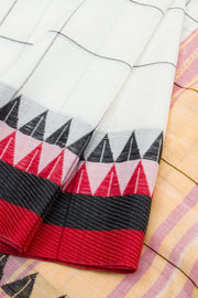 White Handloom Dhaniakhali Cotton Saree 10062564