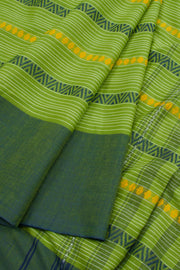 Green Handloom Dhaniakhali Cotton Saree 10062577