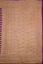 Deep Violet Handloom Khaddi Banarasi Chiffon Saree 10062767