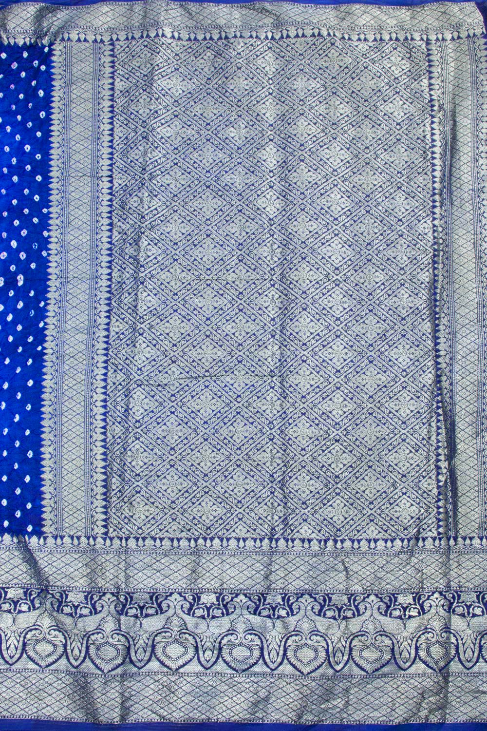 Blue Kanjivaram Pure Silk Bandhani Saree 10062806
