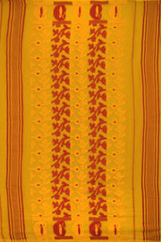 Golden Yellow Handloom Jamdani Style Cotton Saree 10062819
