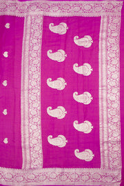 Hot Pink Handloom Khaddi Banarasi Chiffon Saree 10062975