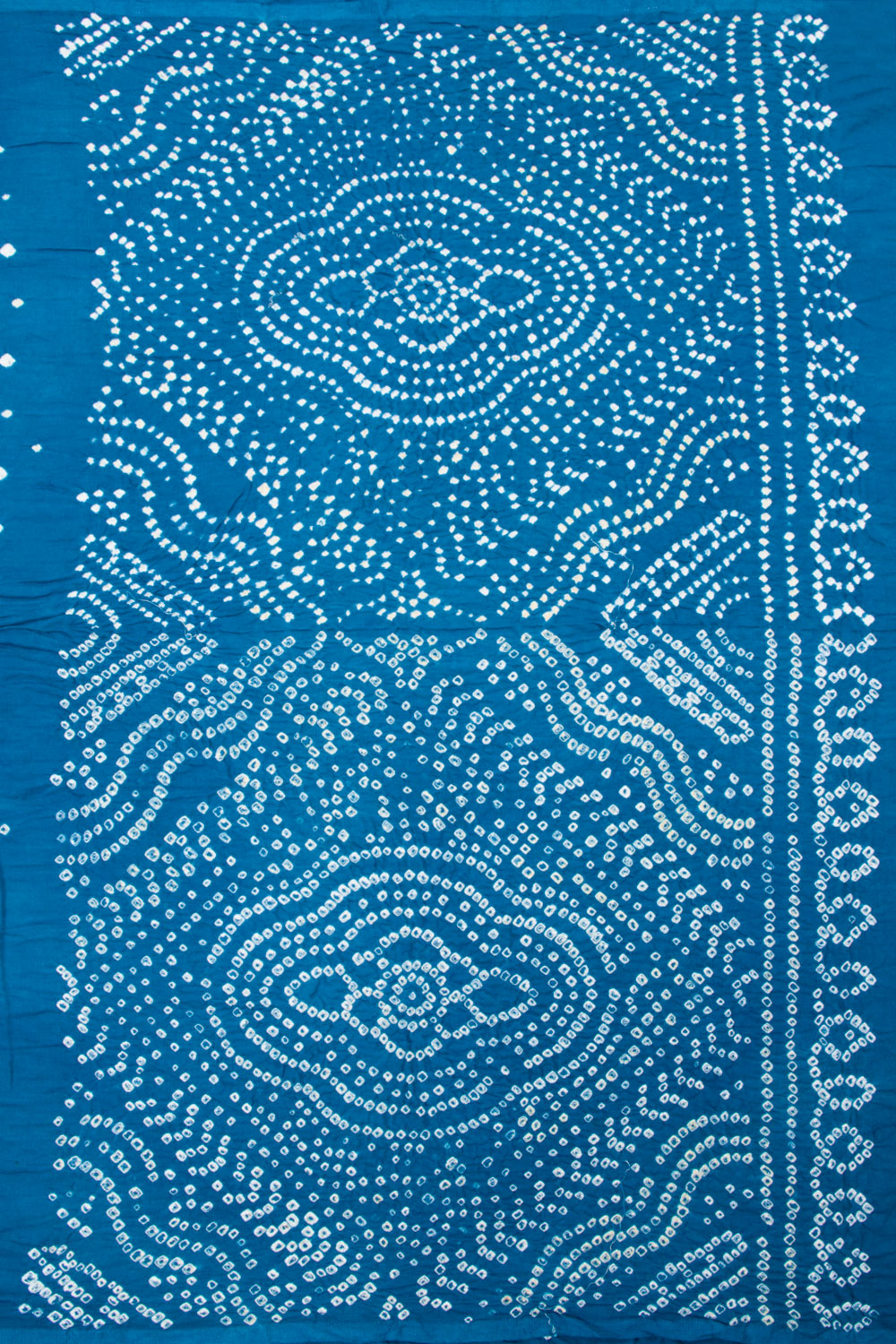 Azure Blue Handcrafted Bandhani Cotton Saree 10062988