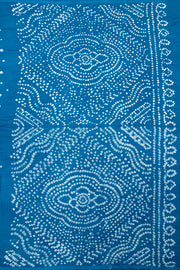 Azure Blue Handcrafted Bandhani Cotton Saree 10062988