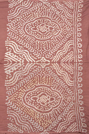 Dusky Rose Handcrafted Bandhani Cotton Saree 10062994