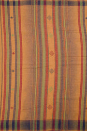 Dark Peach Orange Handloom Bhujodi Kala Cotton Saree 10063040