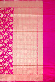 Rani Pink Handloom Banarasi Katan Silk Saree 10063201