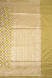 Light Olive Green Handloom Banarasi Katan Silk Saree 10063207