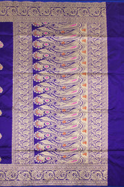 Honey Flower Purple Handloom Banarasi Katan Silk Saree 10063210
