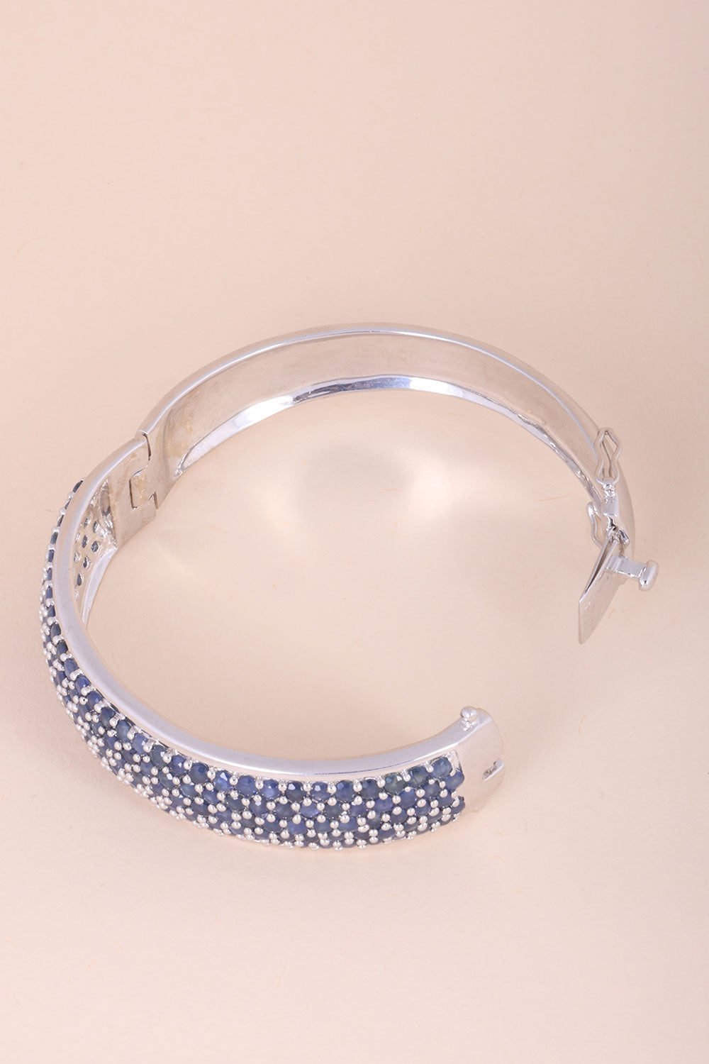 Blue Sapphire Sterling Silver Bangle - Avishya